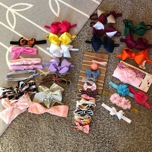 Lot of 40+ bow headbands for baby/toddler